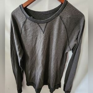 Lululemon Grey/black Striped Long Sleeve Shirt. Size Medium